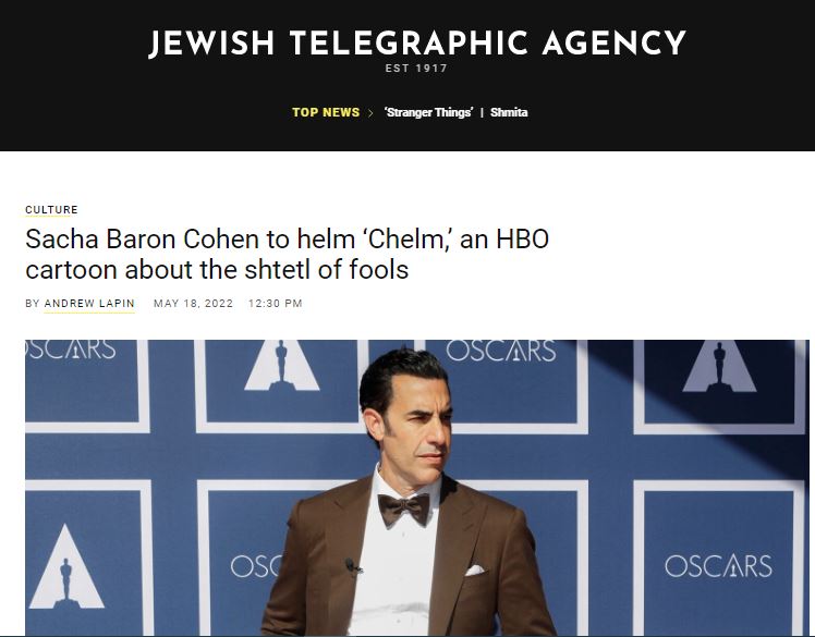Zapnijcie pasy, Sasha Baron Cohen nagra serial o Chełmie